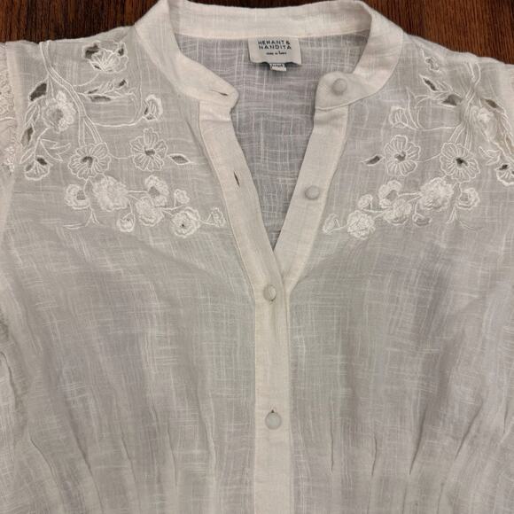 Hemant & Nandita Ruby Mini Dress Embroidered in White Cream size Small - Picture 6 of 12